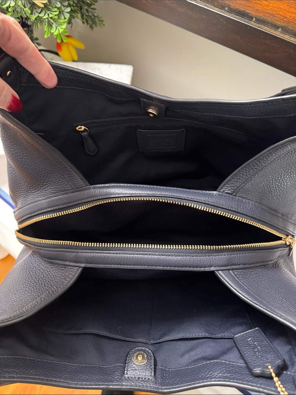Coach Kristy Pebbled Leather Shoulder Bag with Gold Hardware & Ombre Coach Pouch - Picture 14 of 16